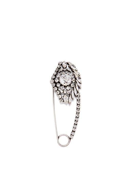 Matchesfashion.com Sonia Rykiel - Crystal Embellished Brooch - Womens - Silver