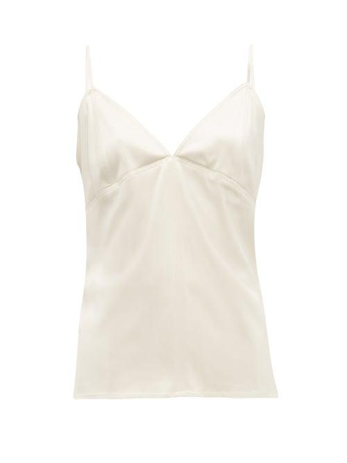 Matchesfashion.com Bottega Veneta - V Neck Silk Cami Top - Womens - Ivory