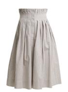 Thom Browne Striped Cotton-seersucker Pleated Skirt
