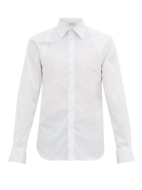 Matchesfashion.com Alexander Mcqueen - Harness Cotton Poplin Shirt - Mens - White