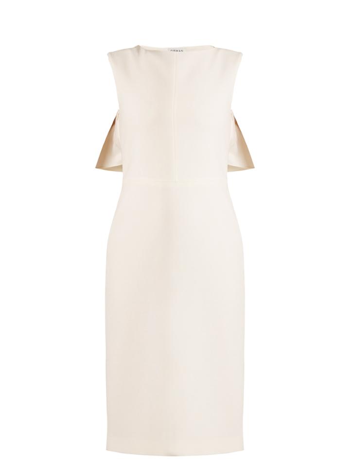 Osman Cassidy Cape-back Wool-crepe Dress