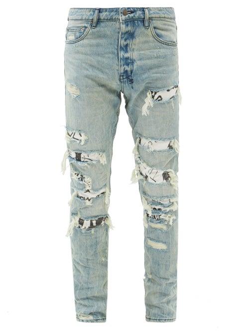 Ksubi - Chitch Distressed Slim-leg Jeans - Mens - Blue