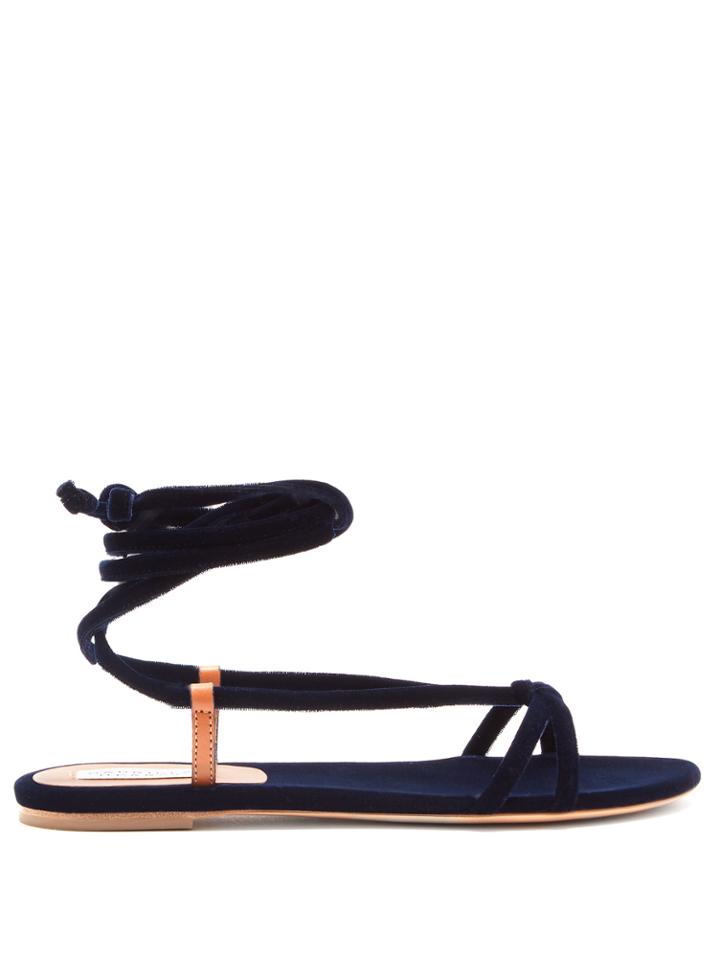 Gabriela Hearst Reeves Velvet Wraparound Sandals