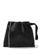 Matchesfashion.com Paco Rabanne - Drawstring Chainmail Leather Clutch Bag - Womens - Black