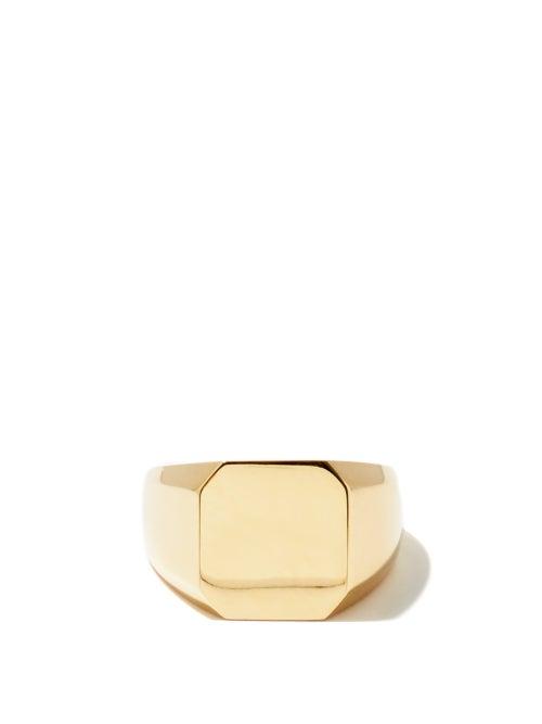 Matchesfashion.com Shay - Honeycomb-back 18kt Gold Signet Ring - Mens - Gold