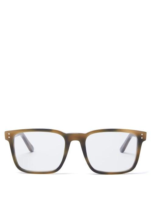 Matchesfashion.com Celine Eyewear - Square Tortoiseshell Acetate Glasses - Mens - Green