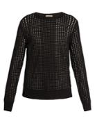 Bottega Veneta Crew-neck Eyelet-knit Silk Sweater