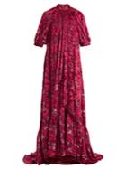 Erdem Neala Velvet Fil-coup Voile Dress