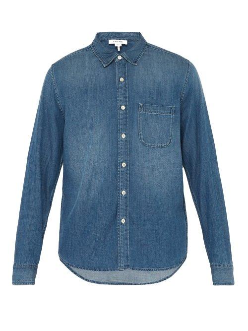 Matchesfashion.com Frame - Single Pocket Denim Shirt - Mens - Blue