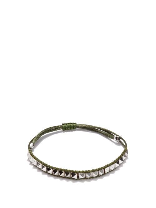Valentino Garavani - Rockstud Cord Bracelet - Mens - Green