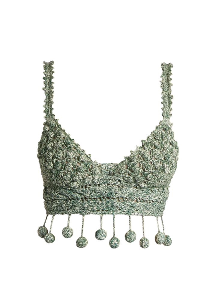 Rosie Assoulin Carmen Miranda Crochet Cropped Top