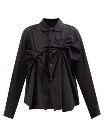 Comme Des Garons Comme Des Garons - Bow-front Cotton-poplin Shirt - Womens - Black