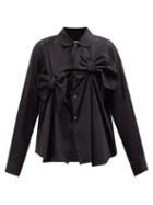 Comme Des Garons Comme Des Garons - Bow-front Cotton-poplin Shirt - Womens - Black