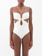 Johanna Ortiz - Zanzibar Recycled-fibre Cutout Swimsuit - Womens - Ecru
