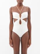 Johanna Ortiz - Zanzibar Recycled-fibre Cutout Swimsuit - Womens - Ecru