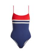 Matchesfashion.com Solid & Striped - The Chelsea Swimsuit - Womens - Navy Stripe