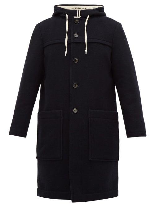Matchesfashion.com President's - Montgomery Wool Blend Hooded Coat - Mens - Navy