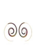 Matchesfashion.com Noor Fares - Spiral Moon Rainbow Earrings - Womens - Multi