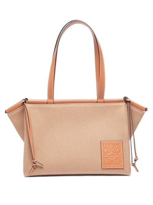 Loewe - Cushion Small Canvas Tote Bag - Womens - Beige