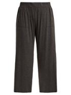 Matchesfashion.com Norma Kamali - Boyfriend Cropped Track Pants - Womens - Dark Grey