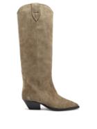 Ladies Shoes Isabel Marant - Denvee Suede Knee-high Boots - Womens - Beige