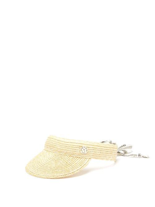 Matchesfashion.com Maison Michel - Jeanette Straw Visor - Womens - Ivory