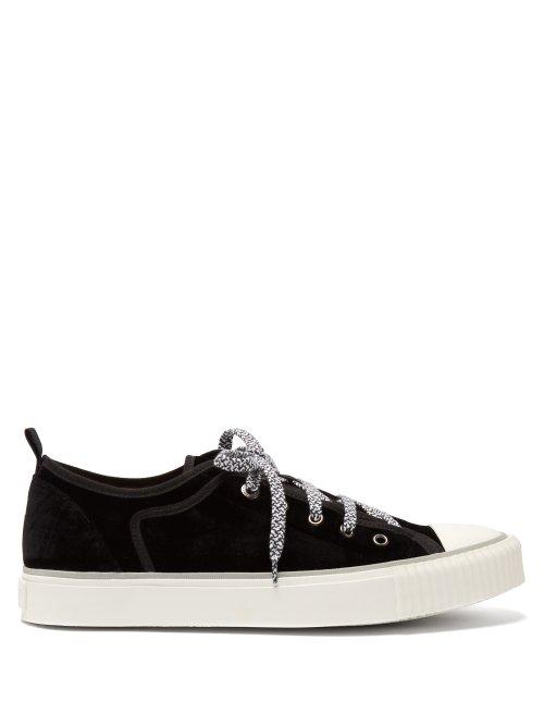 Matchesfashion.com Lanvin - Low Top Velvet Trainers - Mens - Black