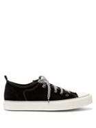 Matchesfashion.com Lanvin - Low Top Velvet Trainers - Mens - Black
