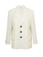 Marni - Pinstriped Hopsack Blazer - Womens - Ivory