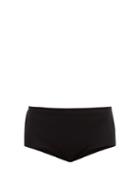 Matchesfashion.com Albus Lumen - Mid Rise Piqu Bikini Briefs - Womens - Black