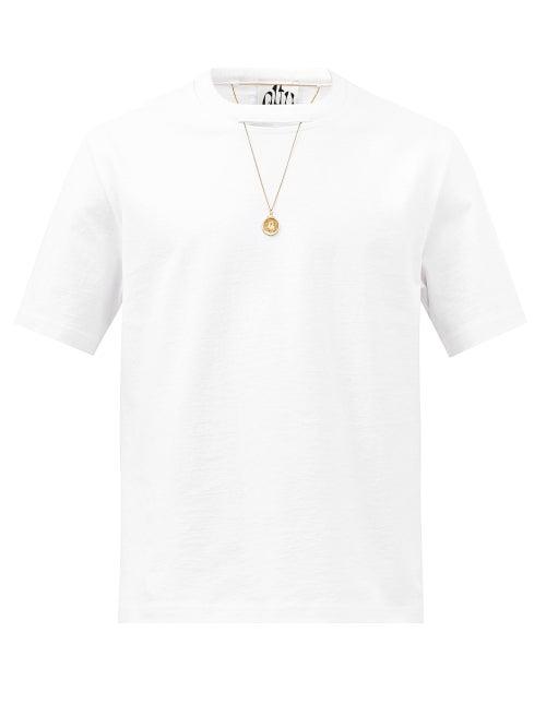 Altu - Necklace-embellished Cutout Cotton-jersey T-shirt - Mens - White