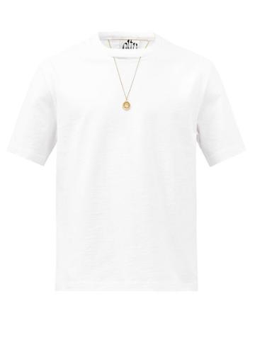 Altu - Necklace-embellished Cutout Cotton-jersey T-shirt - Mens - White