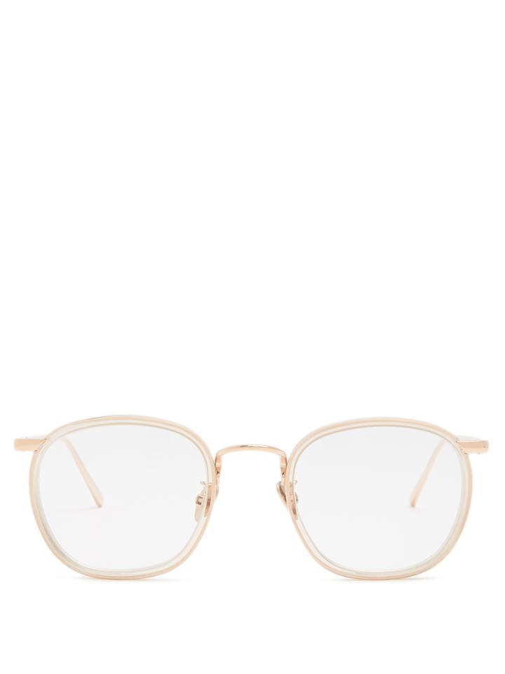Linda Farrow Rose-gold Plated Square-frame Glasses