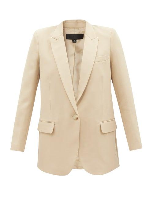 Nili Lotan - Diane Single-breasted Wool-gabardine Blazer - Womens - Beige