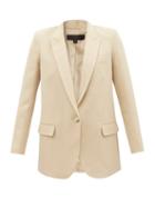 Nili Lotan - Diane Single-breasted Wool-gabardine Blazer - Womens - Beige