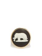 Matchesfashion.com Ferian - Elephant Wedgwood Cameo & 9kt Gold Signet Ring - Womens - Black White