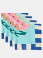 Lisa Corti - Set Of Four Nizam Floral-print Cotton Napkins - Womens - Blue Multi