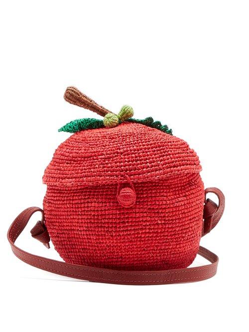 Matchesfashion.com Sensi Studio - Apple Toquilla Straw Cross Body Bag - Womens - Red