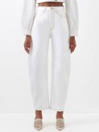 Ganni - High-waist Barrel-leg Jeans - Womens - Optical White