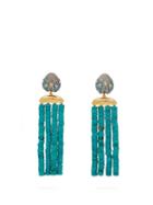 Matchesfashion.com Begum Khan - Ladybug Turquoise Stone Clip Earrings - Womens - Blue