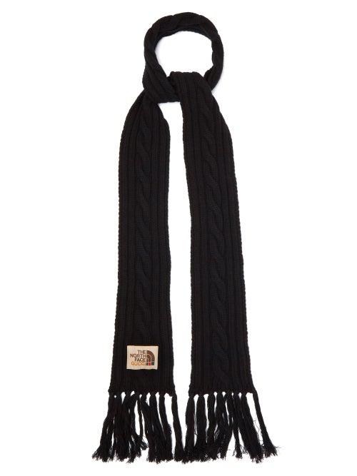 Gucci - X The North Face Cable-knit Wool Scarf - Mens - Black