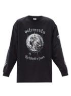 Matchesfashion.com Vetements - X Motrhead Cotton Long-sleeved T-shirt - Mens - Black