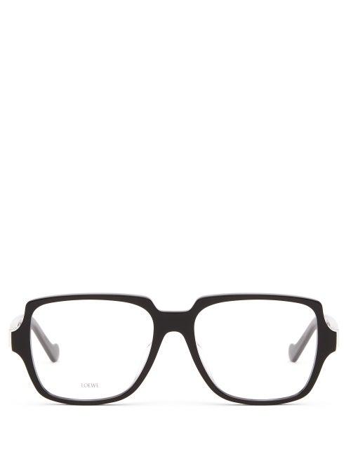 Matchesfashion.com Loewe - Filipa Square Acetate Glasses - Womens - Black