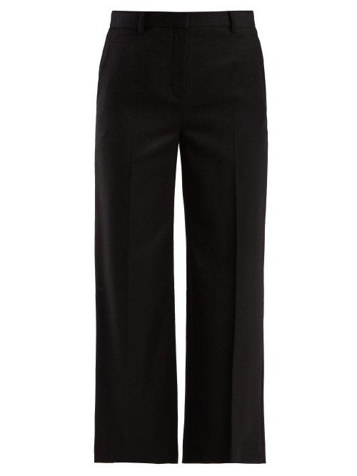 Matchesfashion.com The Row - Ina Straight Leg Wool Crepe Trousers - Womens - Black