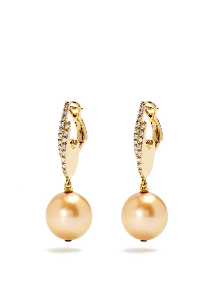 Maurizio Pintaldi Diamond, Pearl & Rose-gold Earrings