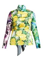 Matchesfashion.com Richard Quinn - Floral And Polka Dot Cape Sleeve Top - Womens - Multi