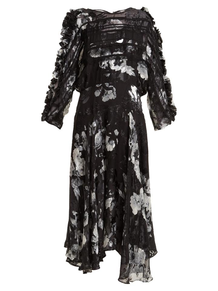 Preen By Thornton Bregazzi Ermin Floral-print Silk-blend Devor Dress