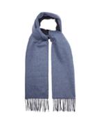 Matchesfashion.com Lanvin - Double Faced Brushed Cashmere Tasselled Scarf - Mens - Navy Multi