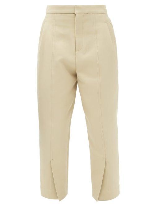 Matchesfashion.com Colville - Cropped Slit-cuff Cotton-blend Trousers - Womens - Beige