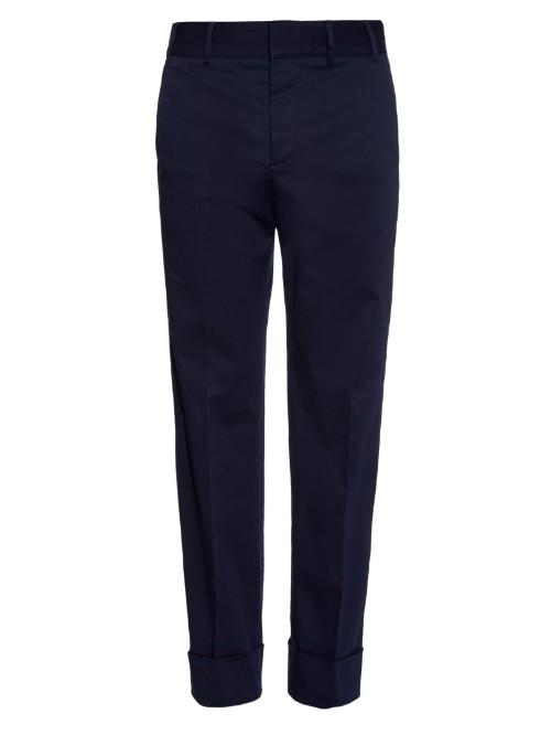 Gucci Turn-up Hem Cotton-gabardine Trousers
